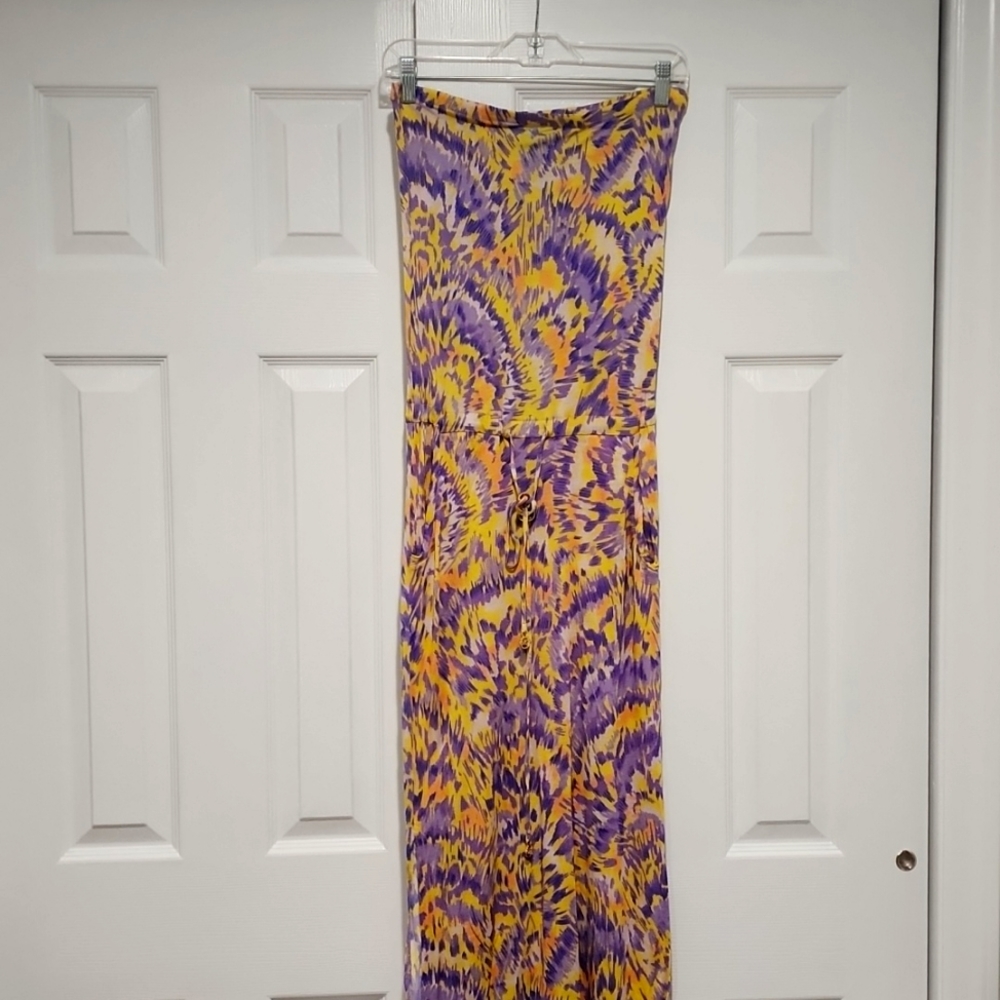 Strapless multicolor maxi dress